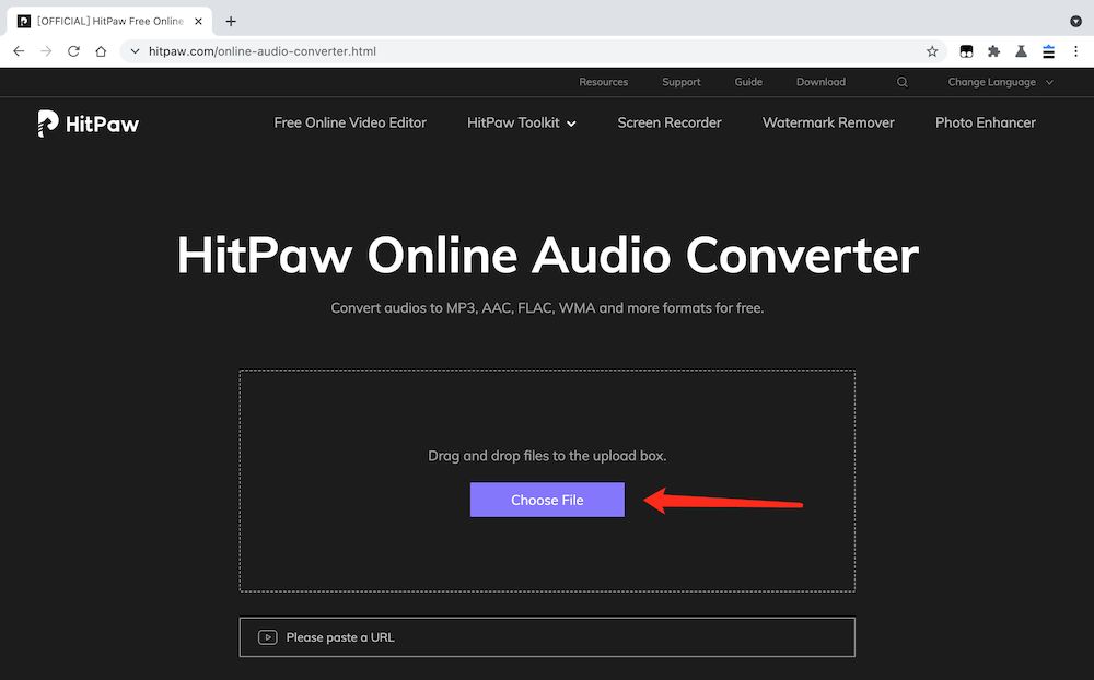 HitPaw Online Audio Converter MP3轉檔教學 - 上載檔案