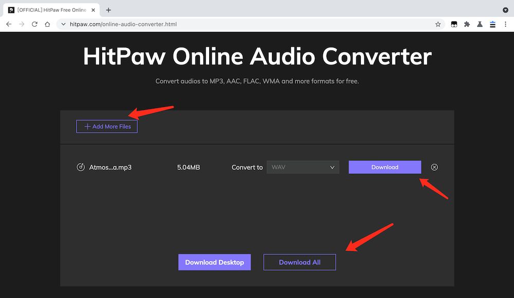 HitPaw Online Audio Converter MP3轉檔教學 - 下載