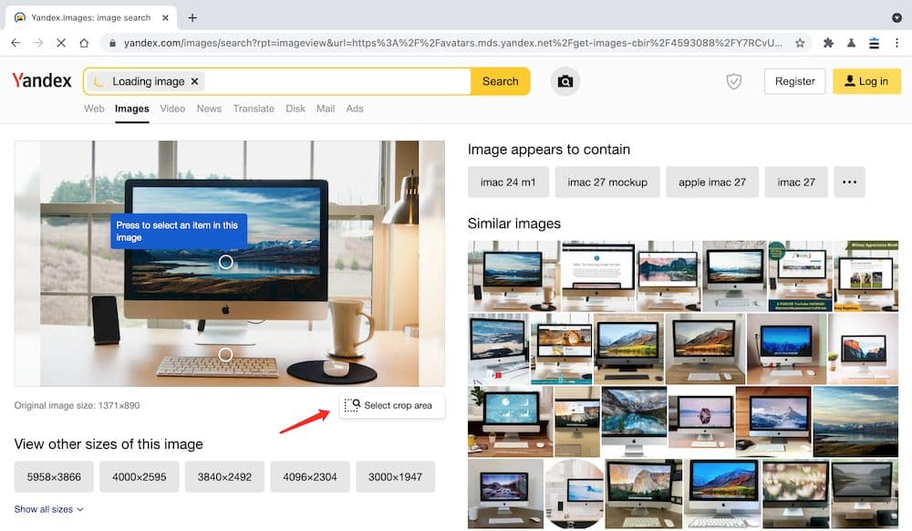 Yandex以圖找圖功能教學 - 搜尋結果