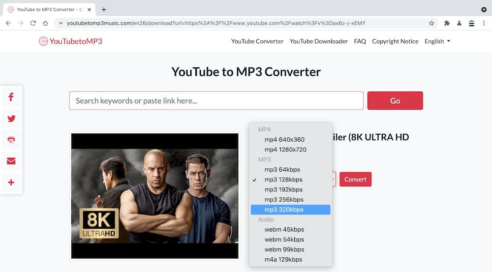 YouTubeToMP3Music YouTube to MP3 Tutorial - Choose Format