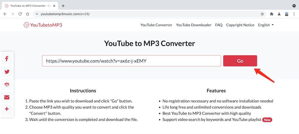 YouTubeToMP3Music YouTube轉MP3教學 - 張貼連結
