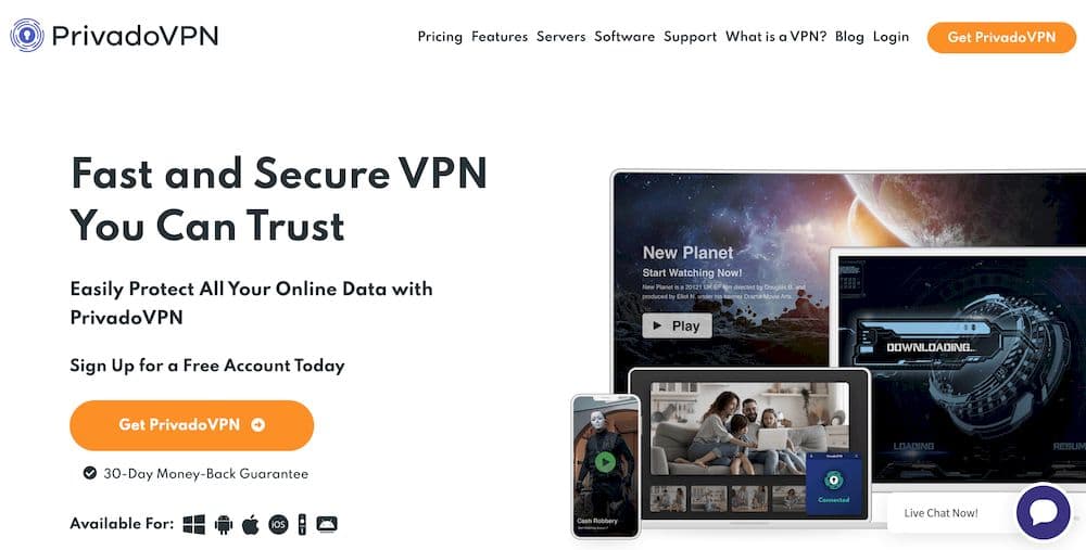 6 款免費 VPN 推薦 - PrivadoVPN