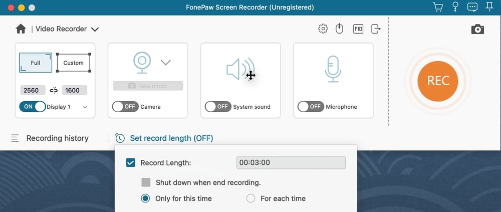 Fonepaw 螢幕錄影大師評價 - 錄製任務排程