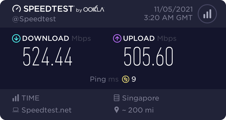 Atlas VPN 測速 - 新加坡