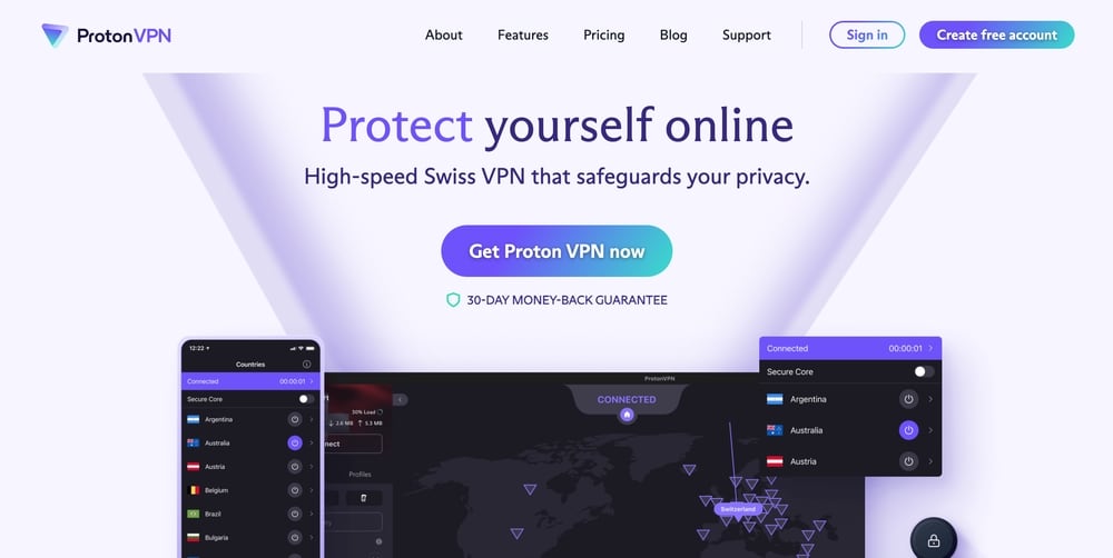 最好用的台灣 VPN 推薦 - proton vpn